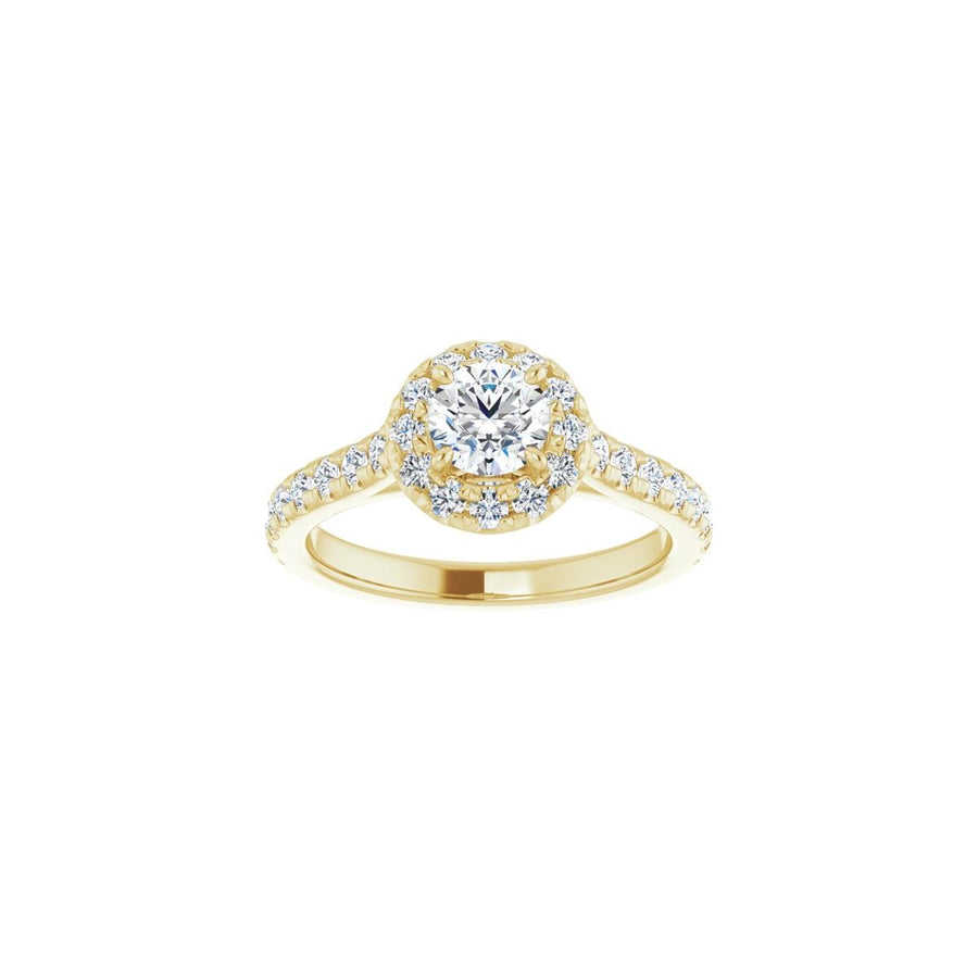 Round French-Set Halo-Style Engagement Ring Semi-Mount - gallery - Series 123451