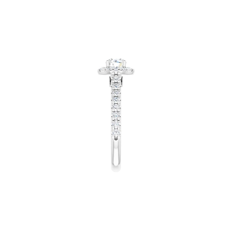 Round French-Set Halo-Style Engagement Ring Semi-Mount - gallery - Series 123451