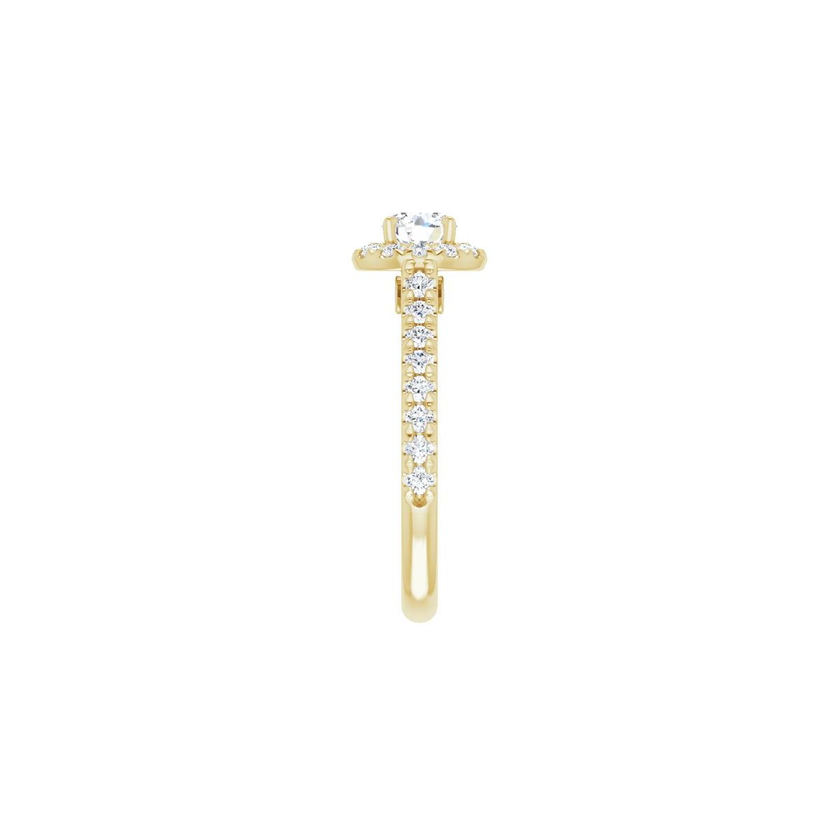 Round French-Set Halo-Style Engagement Ring Semi-Mount - gallery - Series 123451