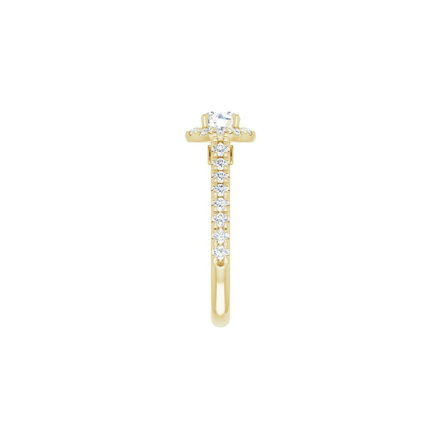 Round French-Set Halo-Style Engagement Ring Semi-Mount - gallery - Series 123451