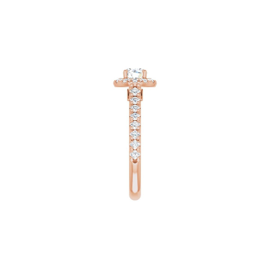 Round French-Set Halo-Style Engagement Ring Semi-Mount - gallery - Series 123451