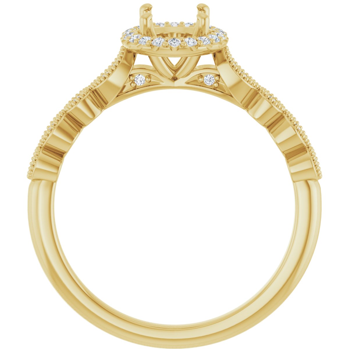 Oval Halo-Style Engagement Ring Semi-Mount - gallery - Series 123385