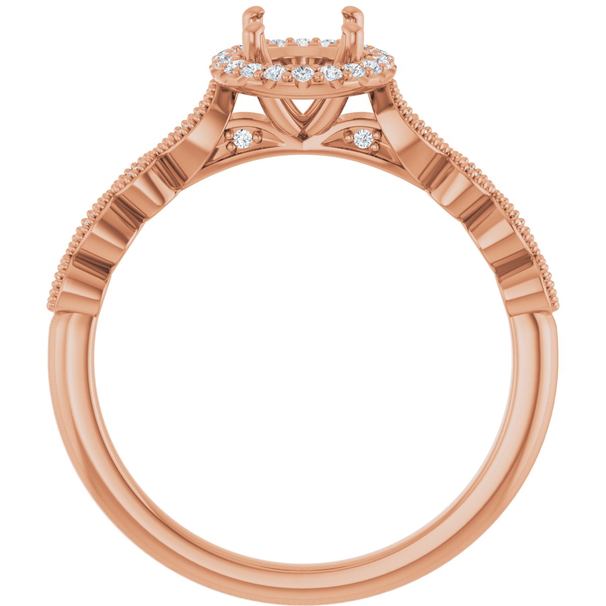 Oval Halo-Style Engagement Ring Semi-Mount - gallery - Series 123385