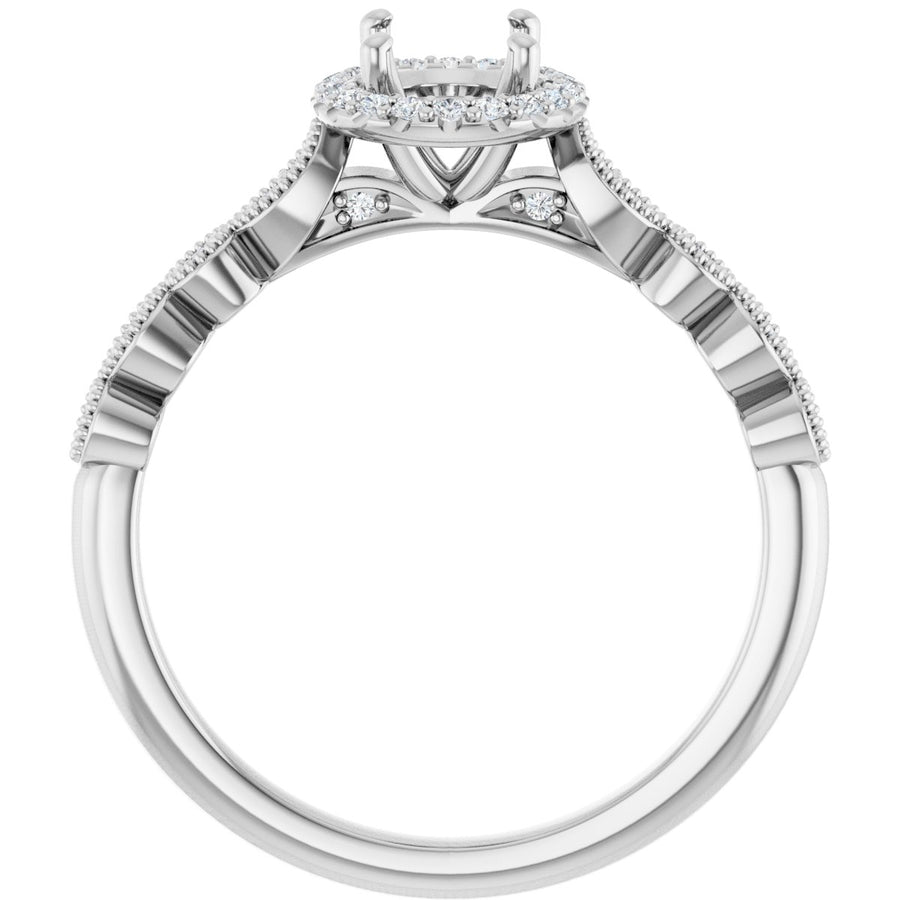 Oval Halo-Style Engagement Ring Semi-Mount - gallery - Series 123385