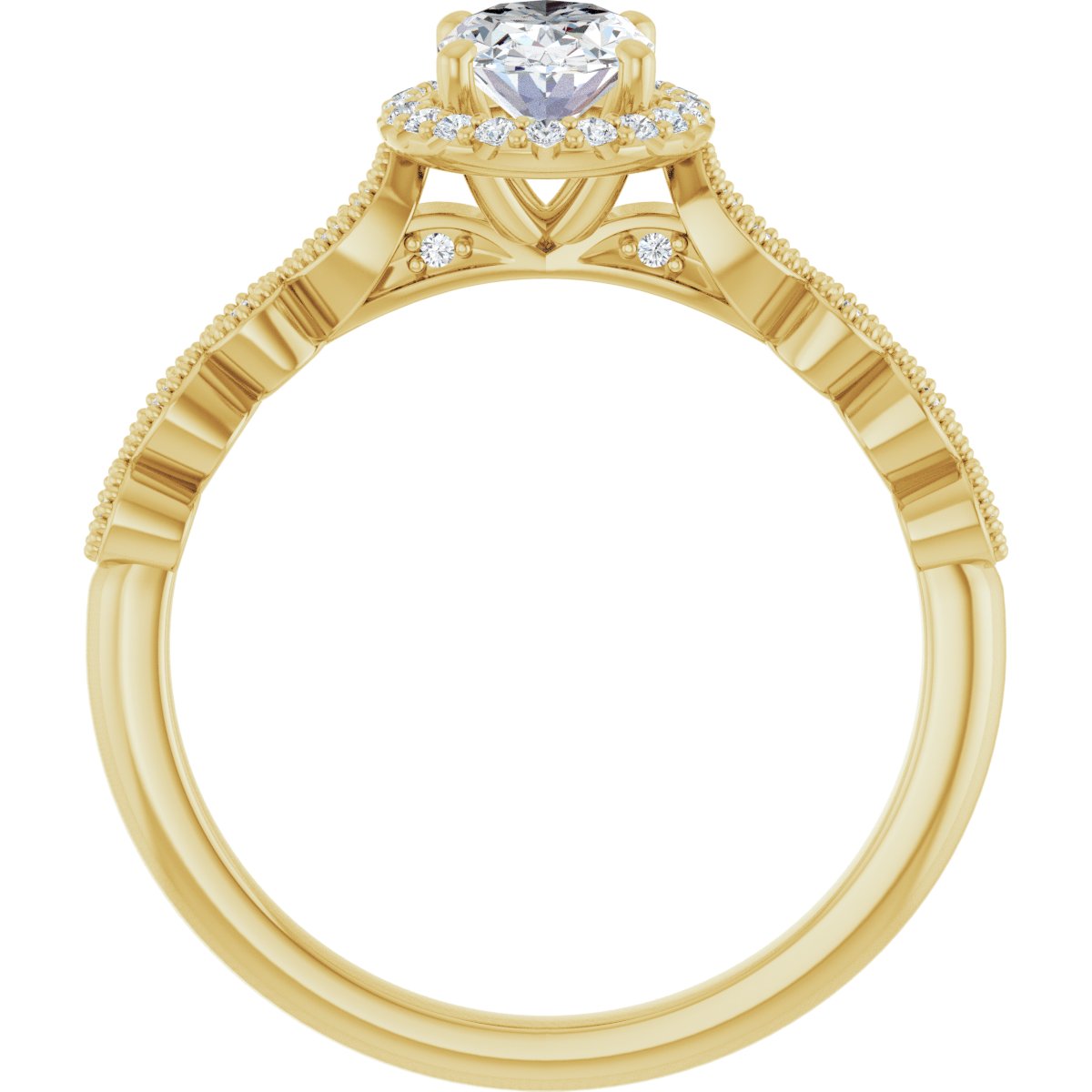 Oval Halo-Style Engagement Ring Semi-Mount - gallery - Series 123385