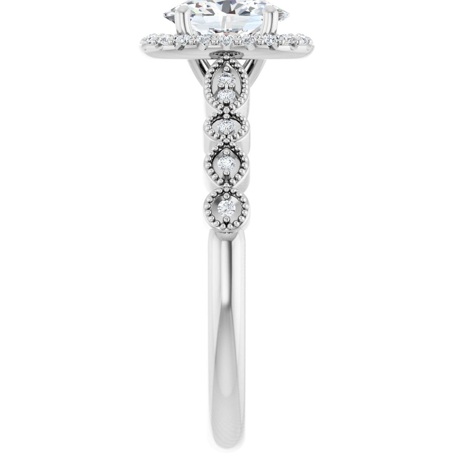 Oval Halo-Style Engagement Ring Semi-Mount - gallery - Series 123385