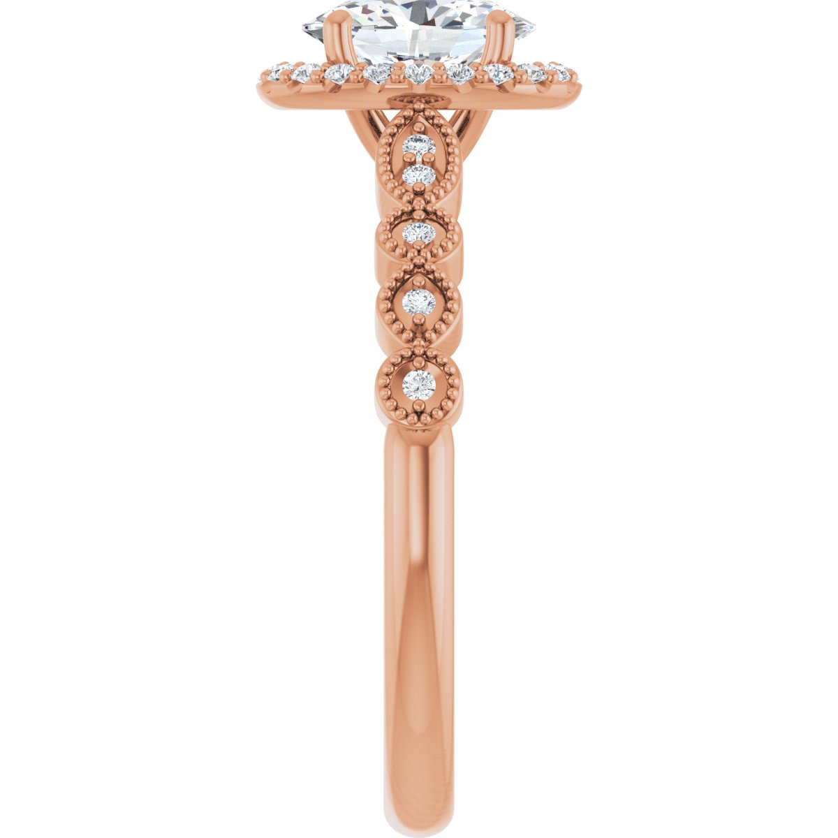 Oval Halo-Style Engagement Ring Semi-Mount - gallery - Series 123385