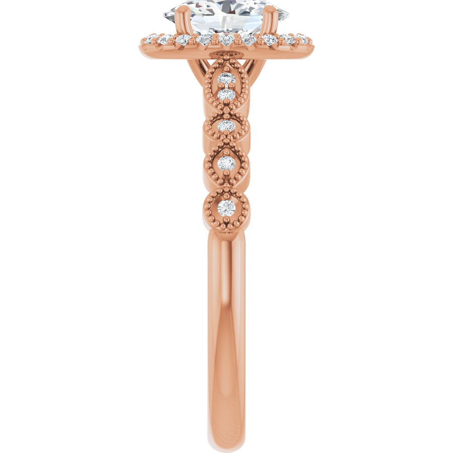 Oval Halo-Style Engagement Ring Semi-Mount - gallery - Series 123385