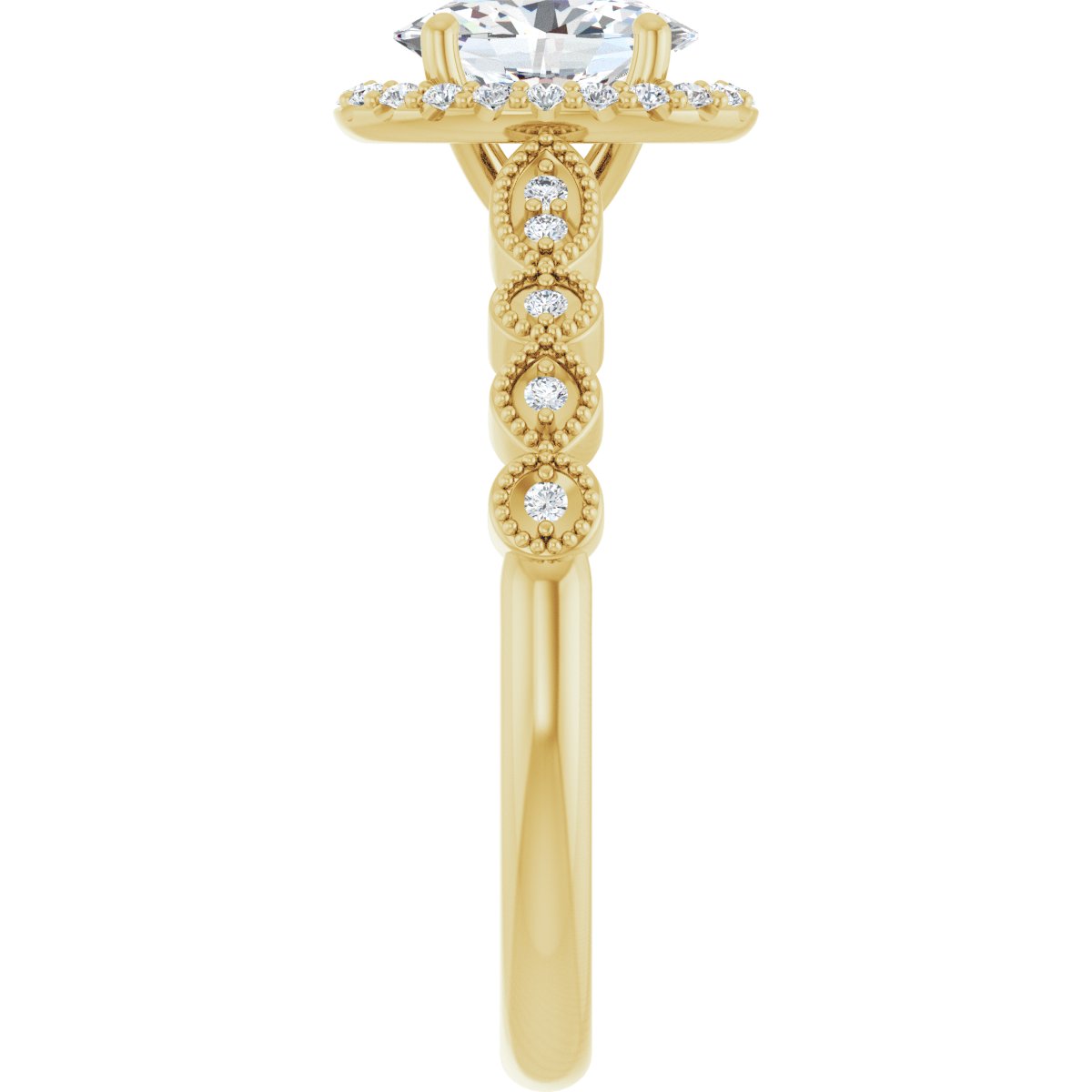 Oval Halo-Style Engagement Ring Semi-Mount - gallery - Series 123385