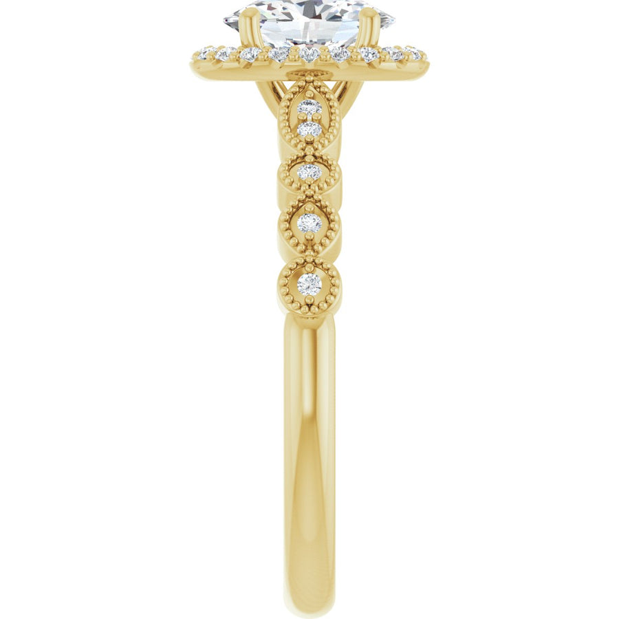 Oval Halo-Style Engagement Ring Semi-Mount - gallery - Series 123385