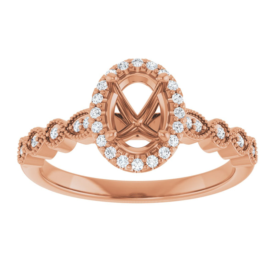 Oval Halo-Style Engagement Ring Semi-Mount - gallery - Series 123385
