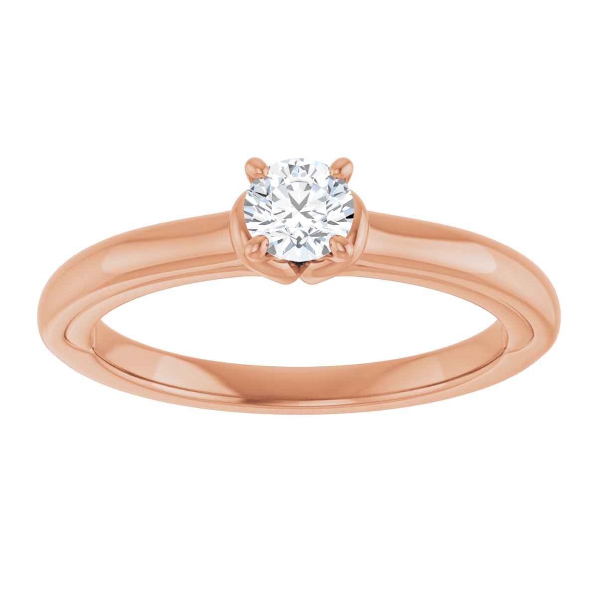 Round Solitaire Engagement Ring (4.1 Mm) Mounting - gallery - Series 123440