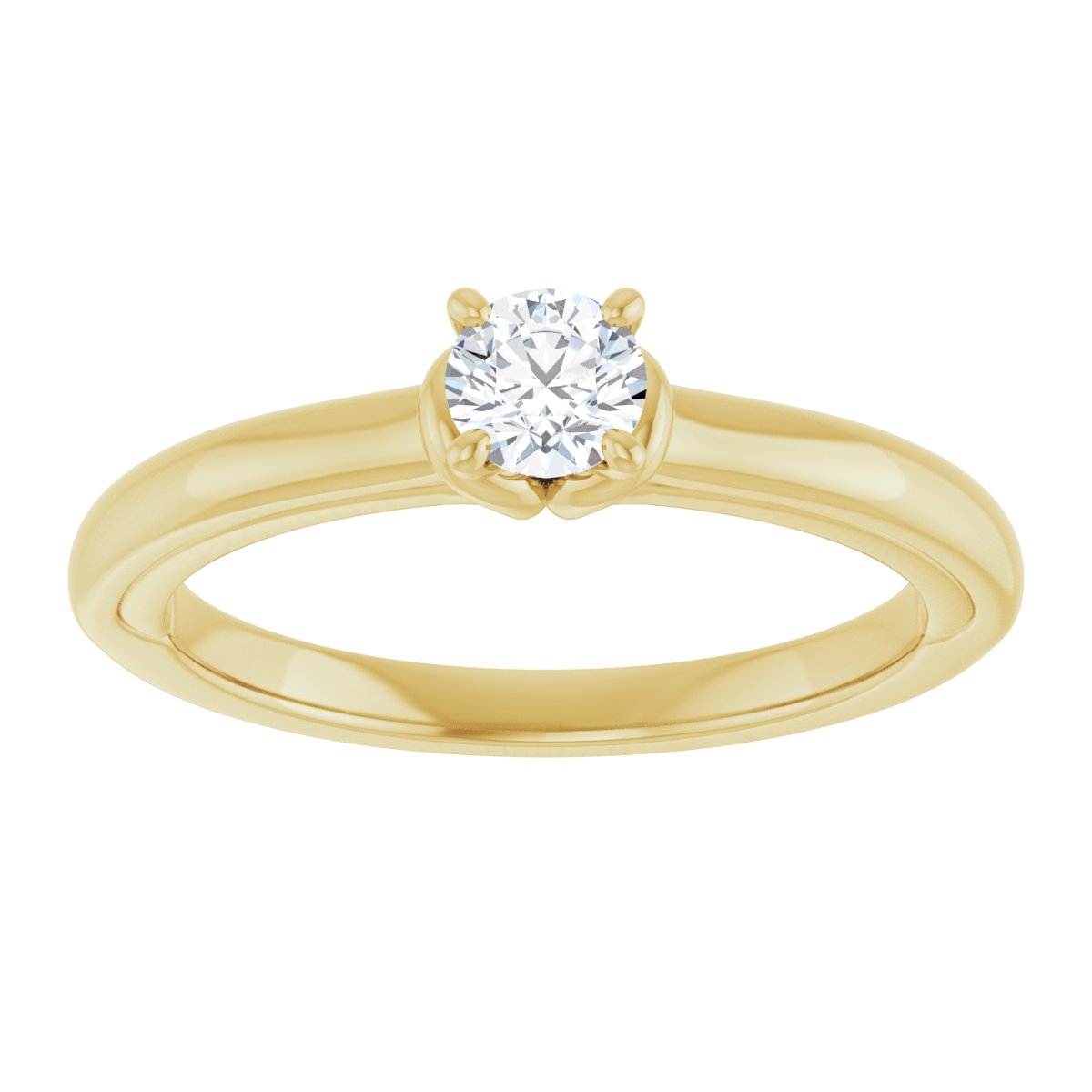 Round Solitaire Engagement Ring (4.1 Mm) Mounting - gallery - Series 123440