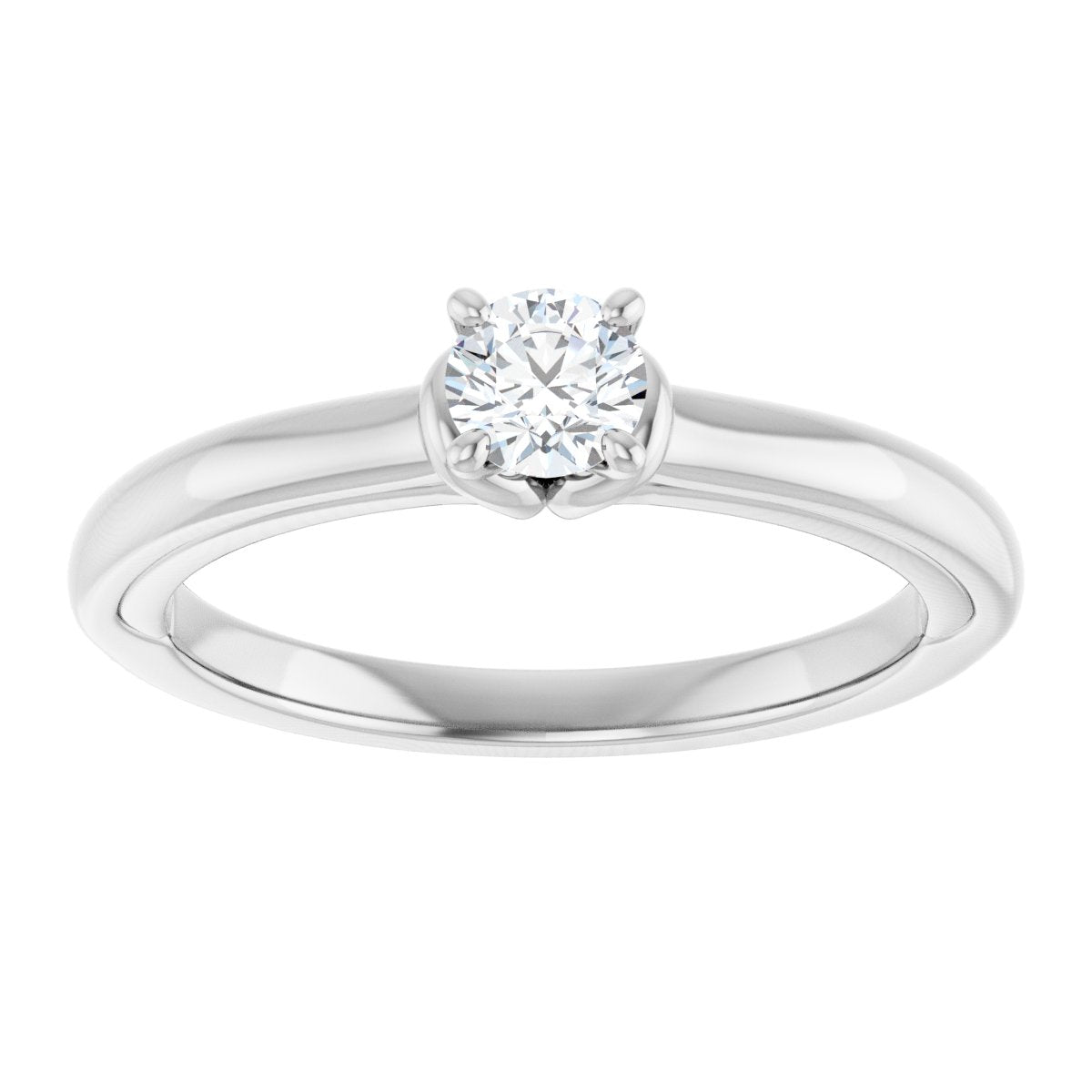 Round Solitaire Engagement Ring (4.1 Mm) Mounting - gallery - Series 123440