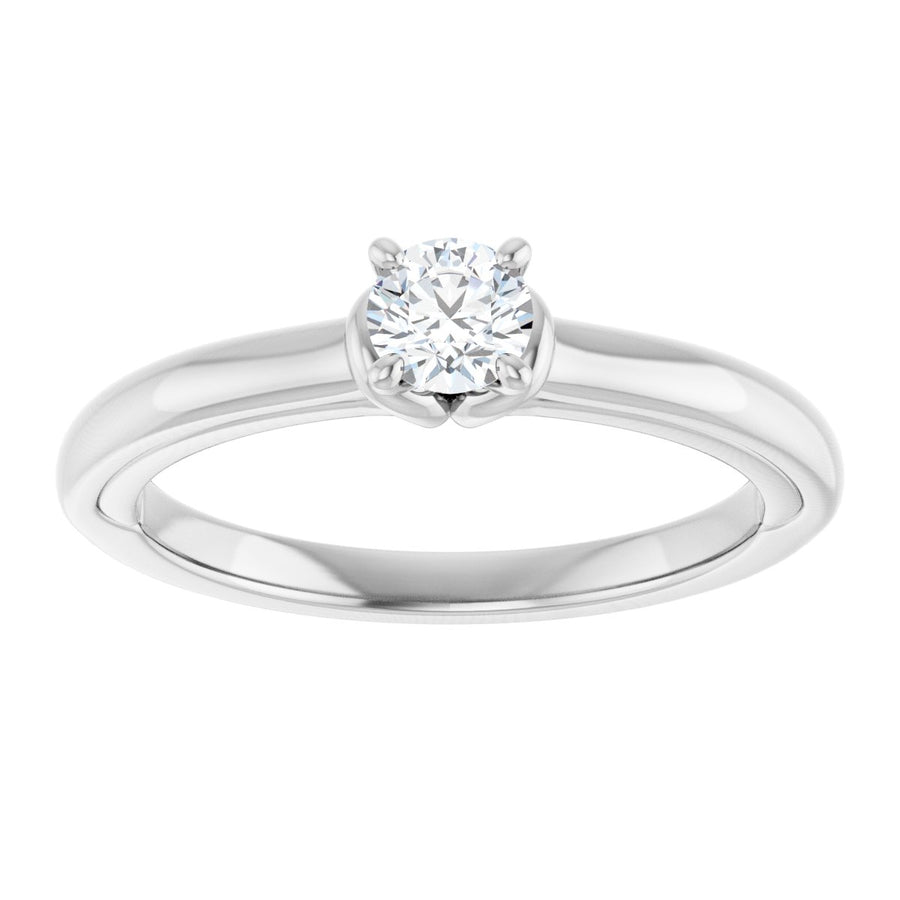 Round Solitaire Engagement Ring (4.1 Mm) Mounting - gallery - Series 123440