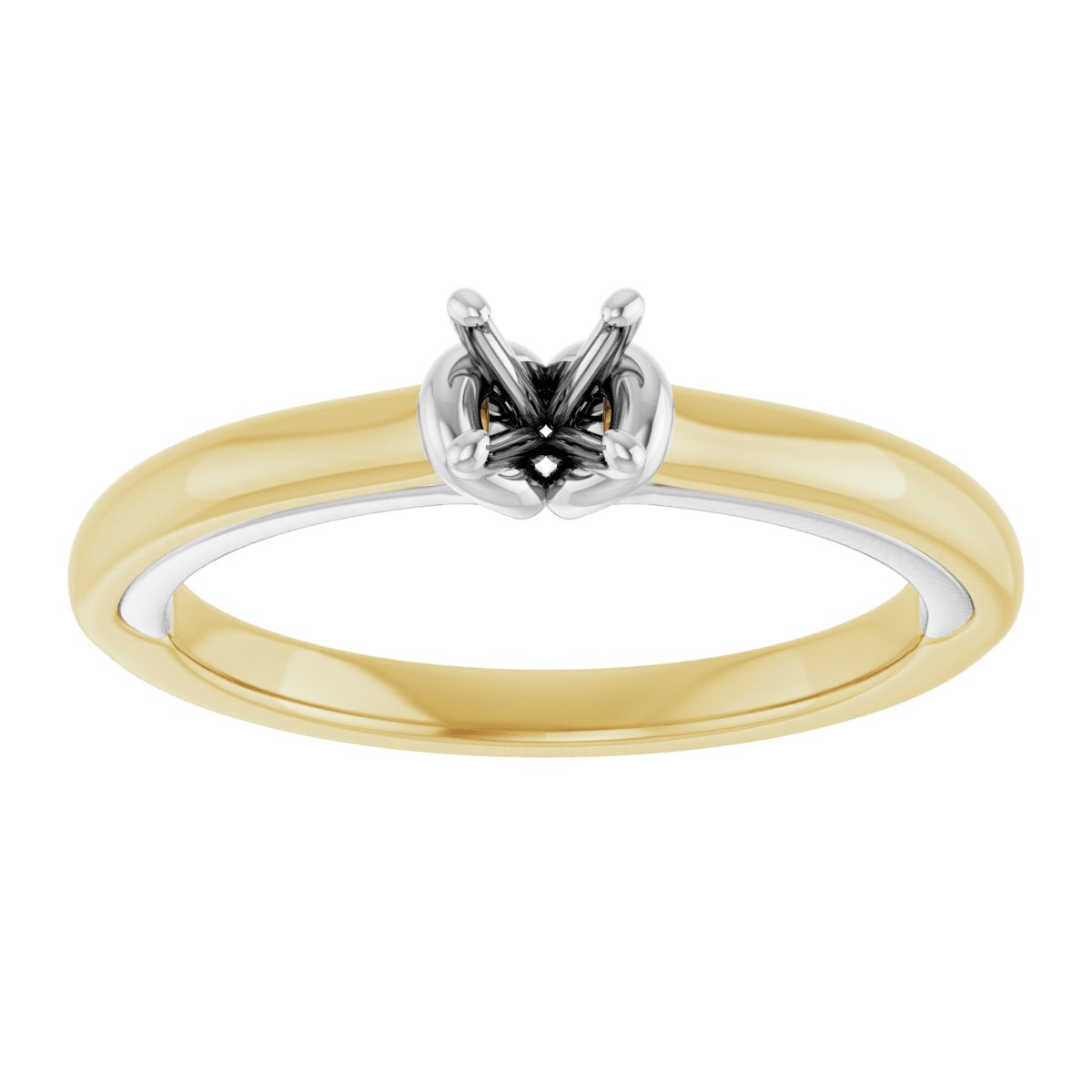 Round Solitaire Engagement Ring (4.1 Mm) Mounting - gallery - Series 123440