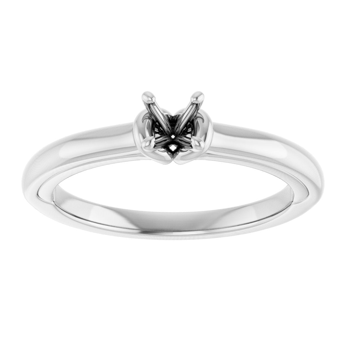 Round Solitaire Engagement Ring (4.1 Mm) Mounting - gallery - Series 123440