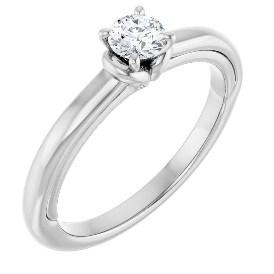 Natural Diamond Round Solitaire Engagement Ring (4.1 Mm) Mounting - 14K Gold - Series 123440
