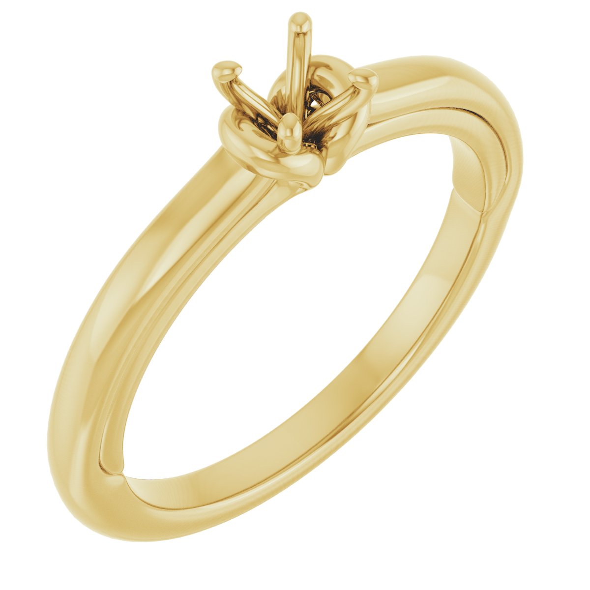 Round Solitaire Engagement Ring (4.1 Mm) Mounting - gallery - Series 123440