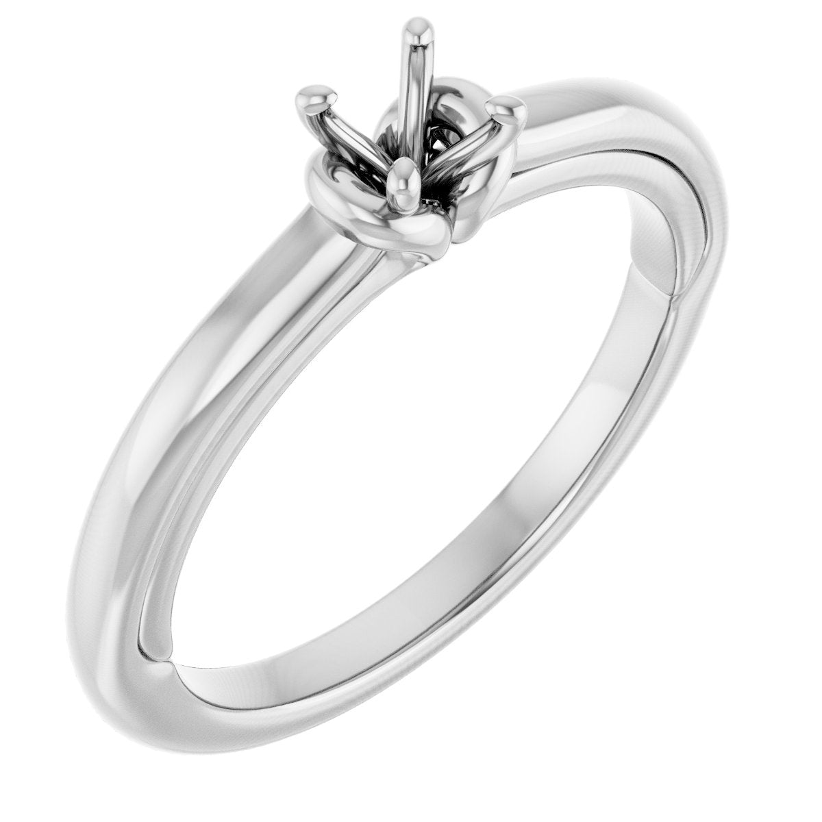Round Solitaire Engagement Ring (4.1 Mm) Mounting - gallery - Series 123440