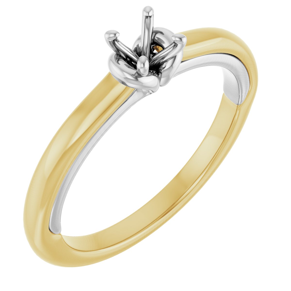 Round Solitaire Engagement Ring (4.1 Mm) Mounting - gallery - Series 123440