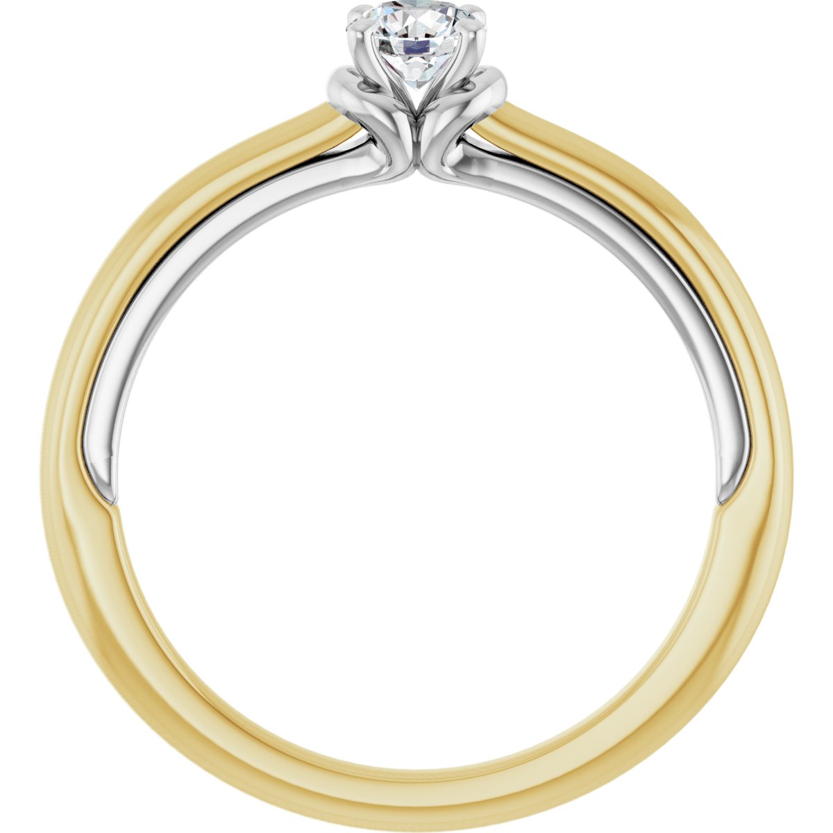 Round Solitaire Engagement Ring (4.1 Mm) Mounting - gallery - Series 123440