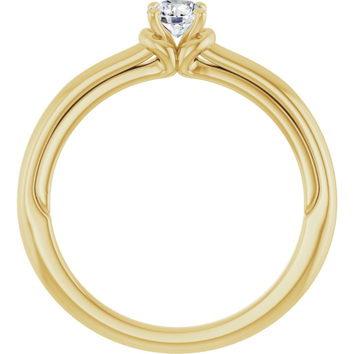 Round Solitaire Engagement Ring (4.1 Mm) Mounting - gallery - Series 123440