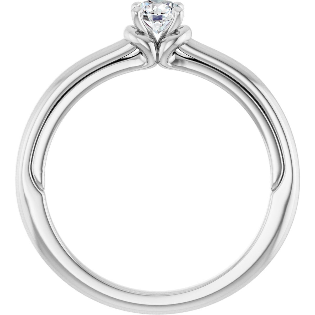 Round Solitaire Engagement Ring (4.1 Mm) Mounting - gallery - Series 123440
