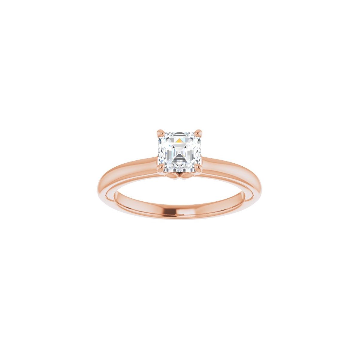 Asscher Solitaire Engagement Ring (5 X 5 Mm) Mounting - gallery - Series 123440