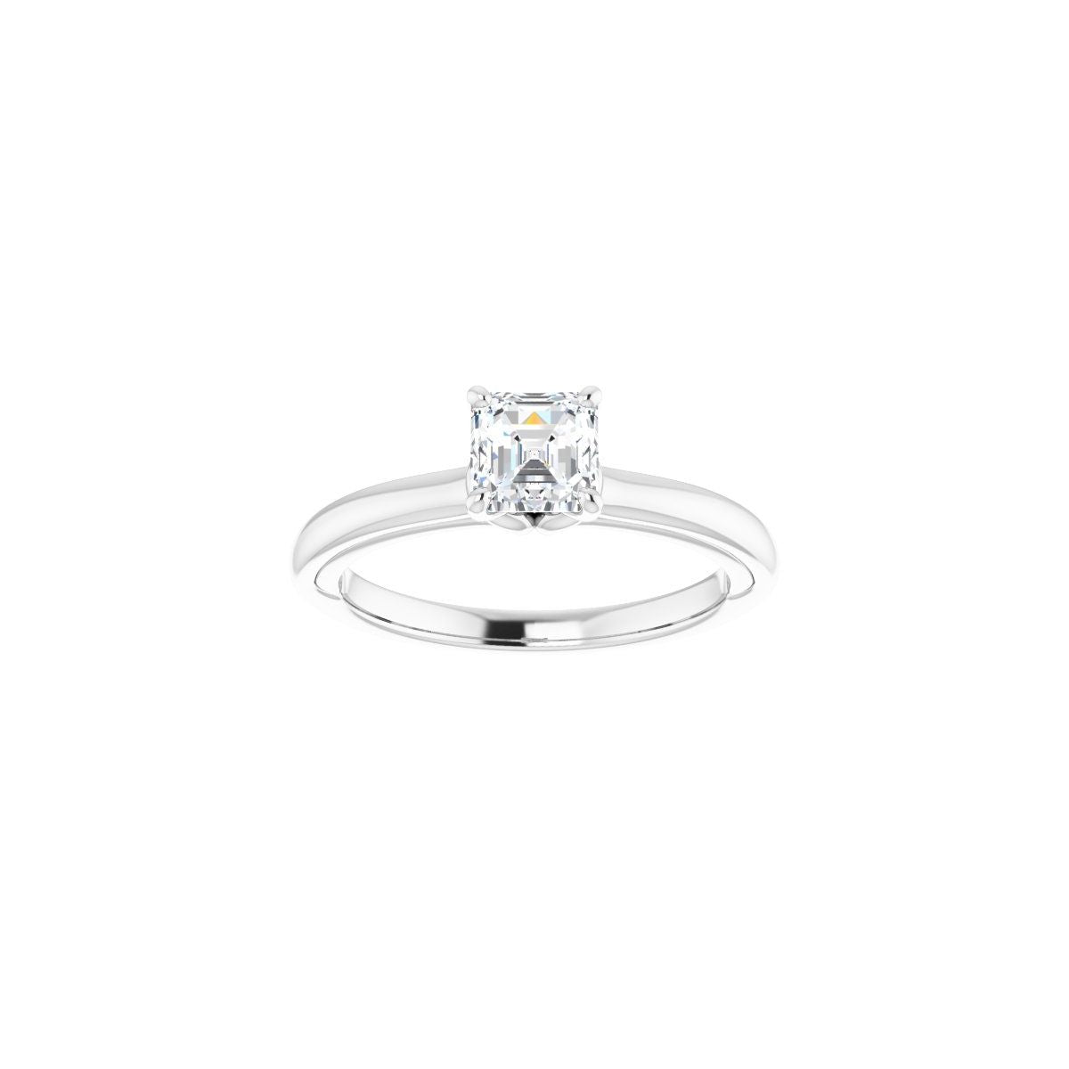 Asscher Solitaire Engagement Ring (5 X 5 Mm) Mounting - gallery - Series 123440