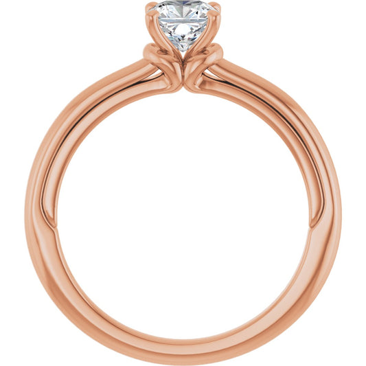 Cushion Solitaire Engagement Ring (5 X 5 Mm) Mounting - gallery - Series 123440