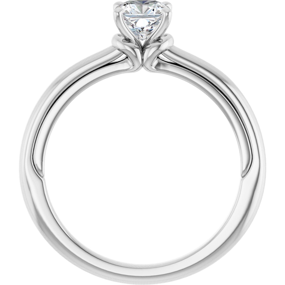 Cushion Solitaire Engagement Ring (5 X 5 Mm) Mounting - gallery - Series 123440