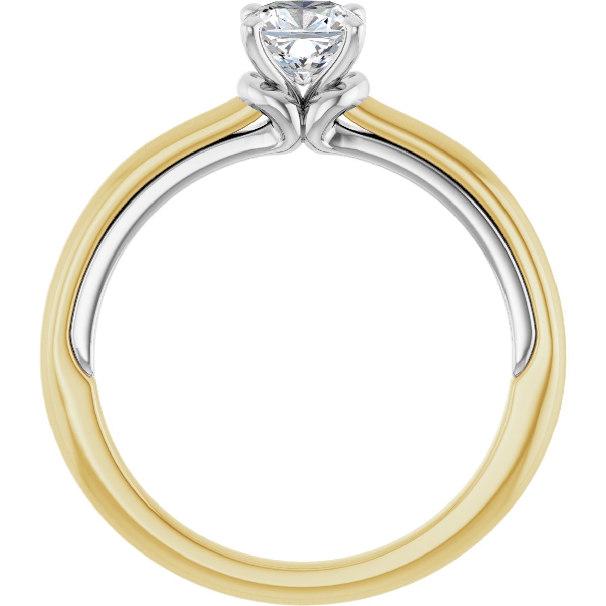 Cushion Solitaire Engagement Ring (5 X 5 Mm) Mounting - gallery - Series 123440