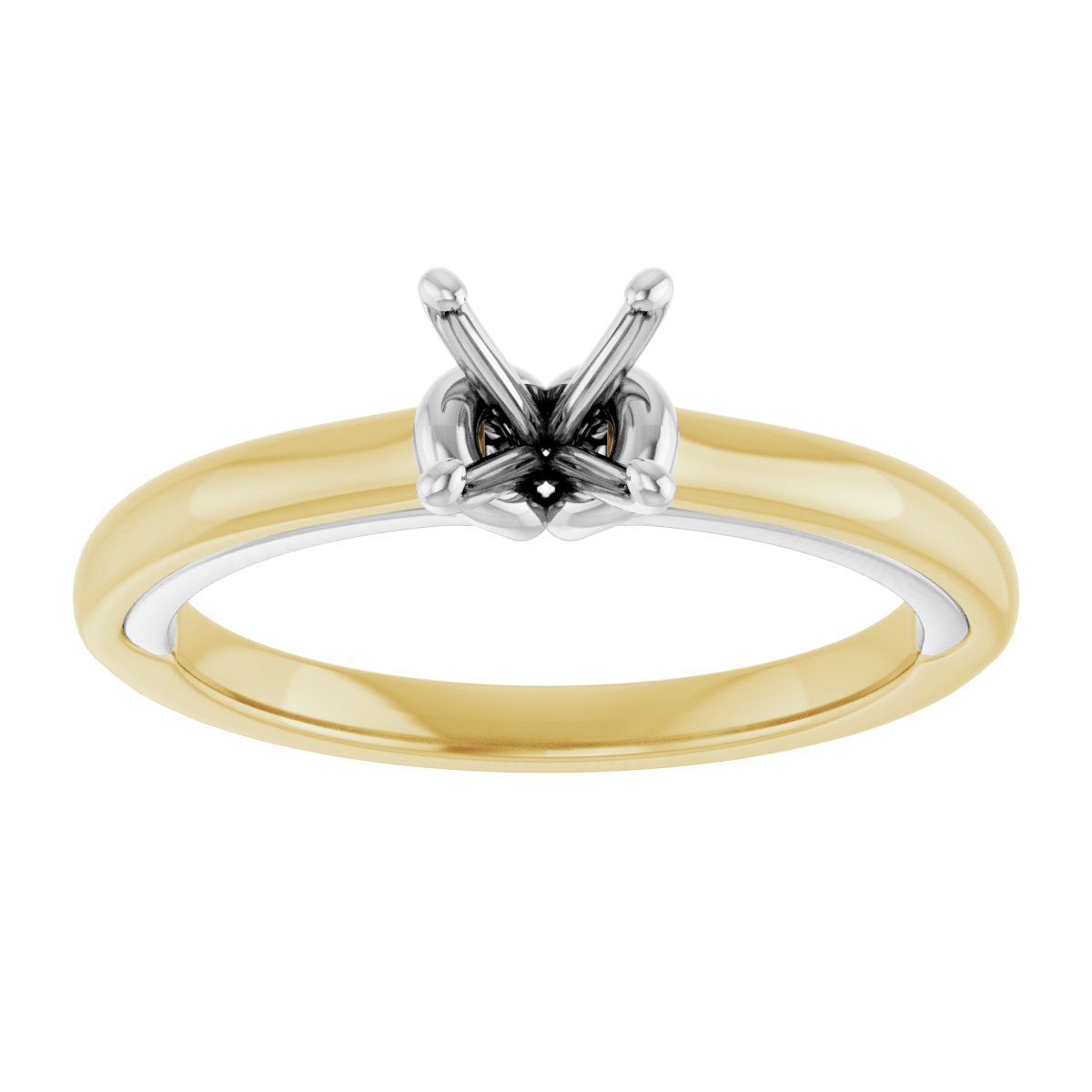 Cushion Solitaire Engagement Ring (5 X 5 Mm) Mounting - gallery - Series 123440