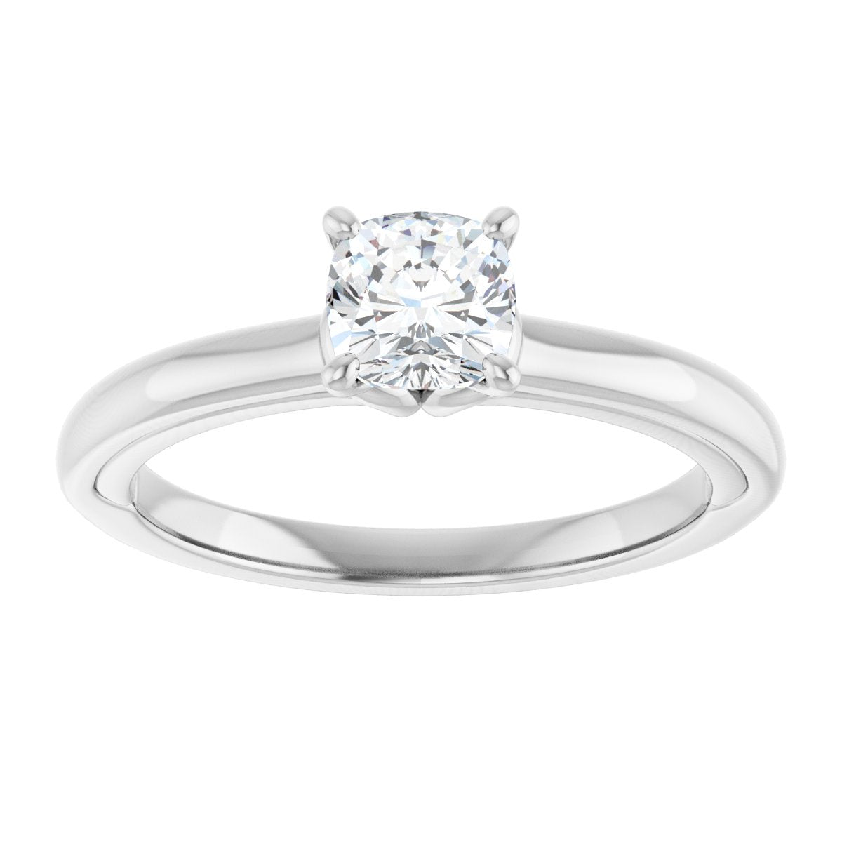 Cushion Solitaire Engagement Ring (5 X 5 Mm) Mounting - gallery - Series 123440