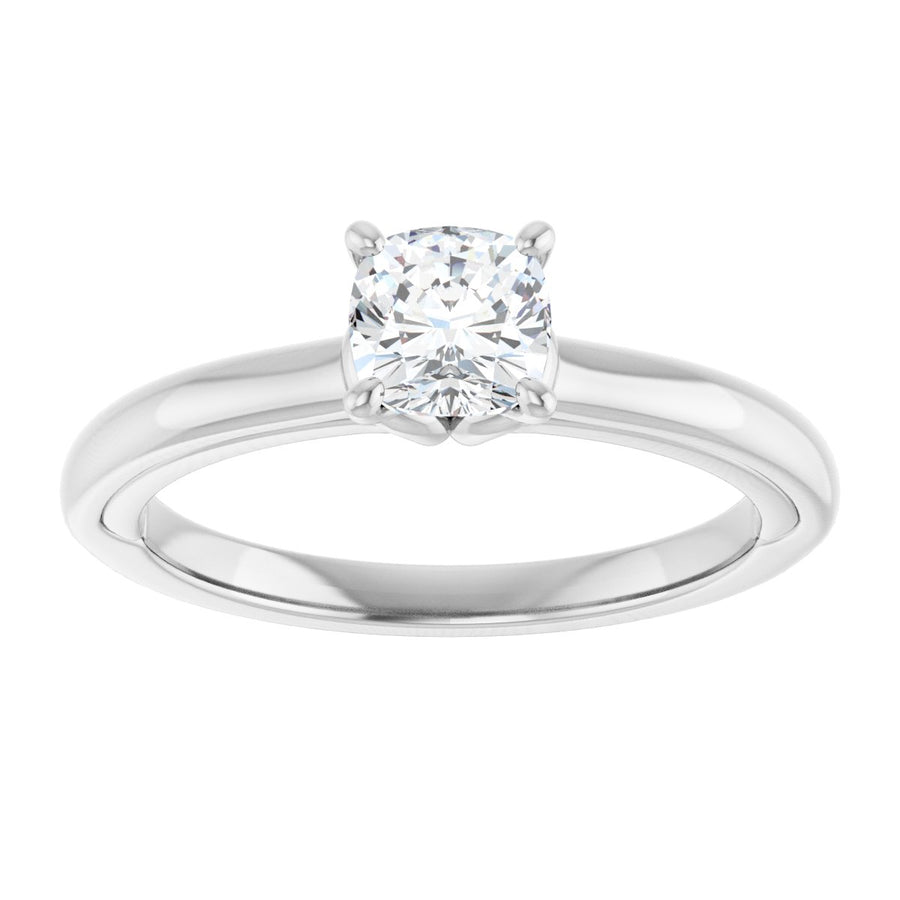 Cushion Solitaire Engagement Ring (5 X 5 Mm) Mounting - gallery - Series 123440