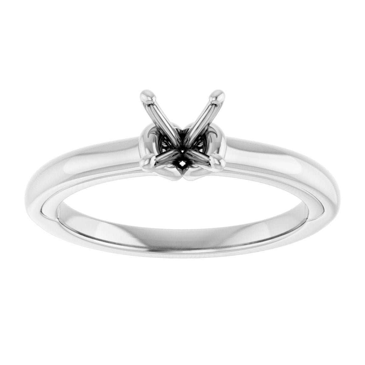 Cushion Solitaire Engagement Ring (5 X 5 Mm) Mounting - gallery - Series 123440