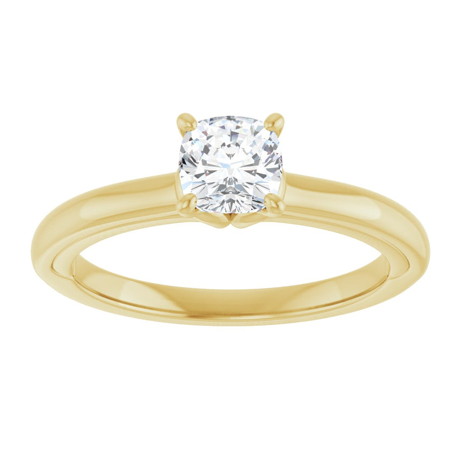 Cushion Solitaire Engagement Ring (5 X 5 Mm) Mounting - gallery - Series 123440