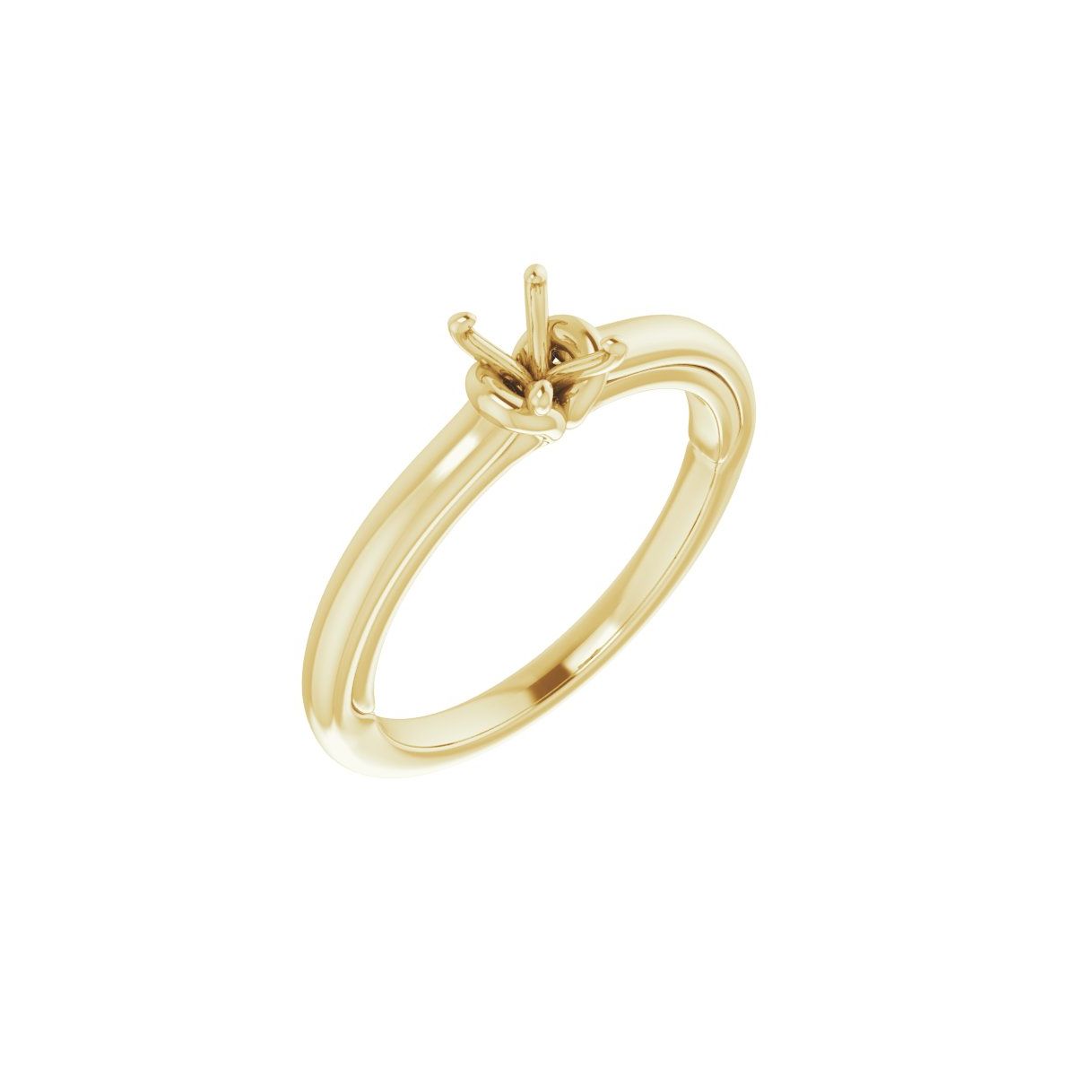 Oval Solitaire Engagement Ring (6 X 4 Mm) Mounting - gallery - Series 123440
