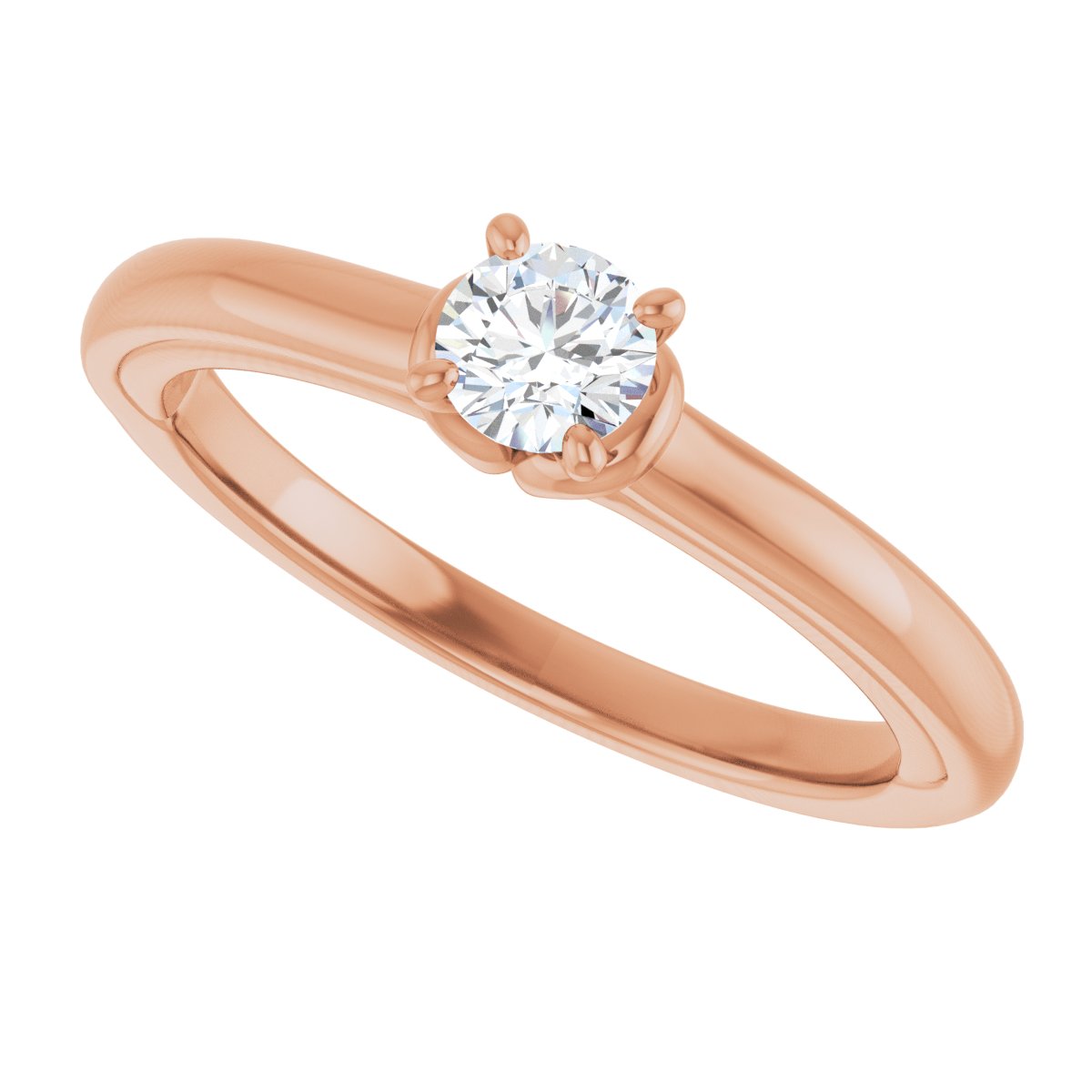 Round Solitaire Engagement Ring (4.1 Mm) Mounting - gallery - Series 123440