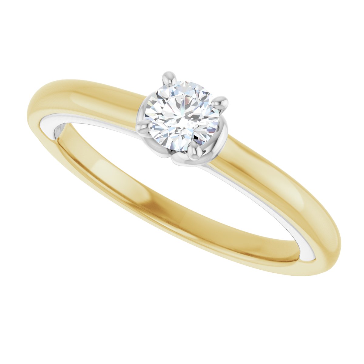 Round Solitaire Engagement Ring (4.1 Mm) Mounting - gallery - Series 123440
