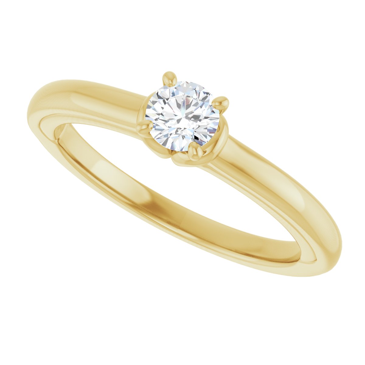 Round Solitaire Engagement Ring (4.1 Mm) Mounting - gallery - Series 123440