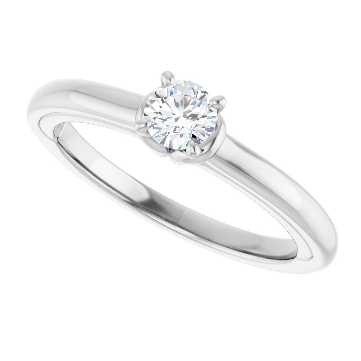 Round Solitaire Engagement Ring (4.1 Mm) Mounting - gallery - Series 123440
