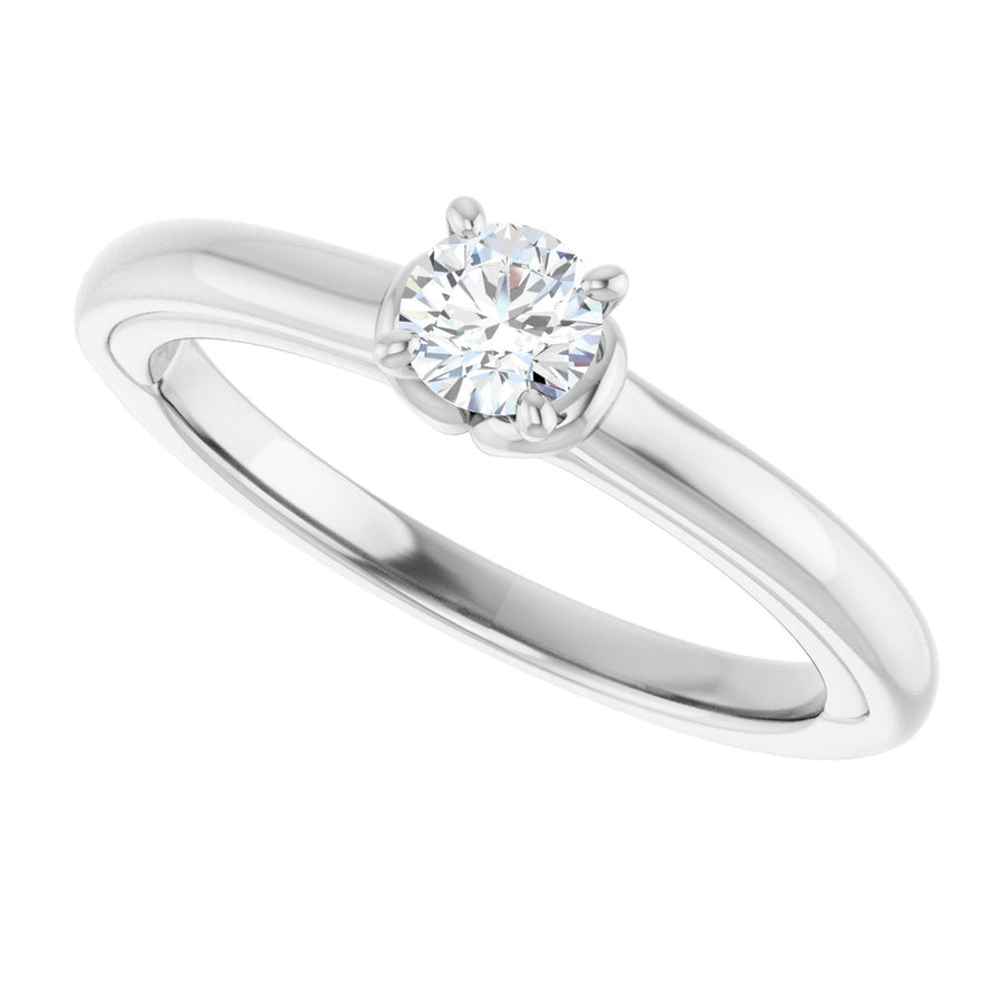 Round Solitaire Engagement Ring (4.1 Mm) Mounting - gallery - Series 123440