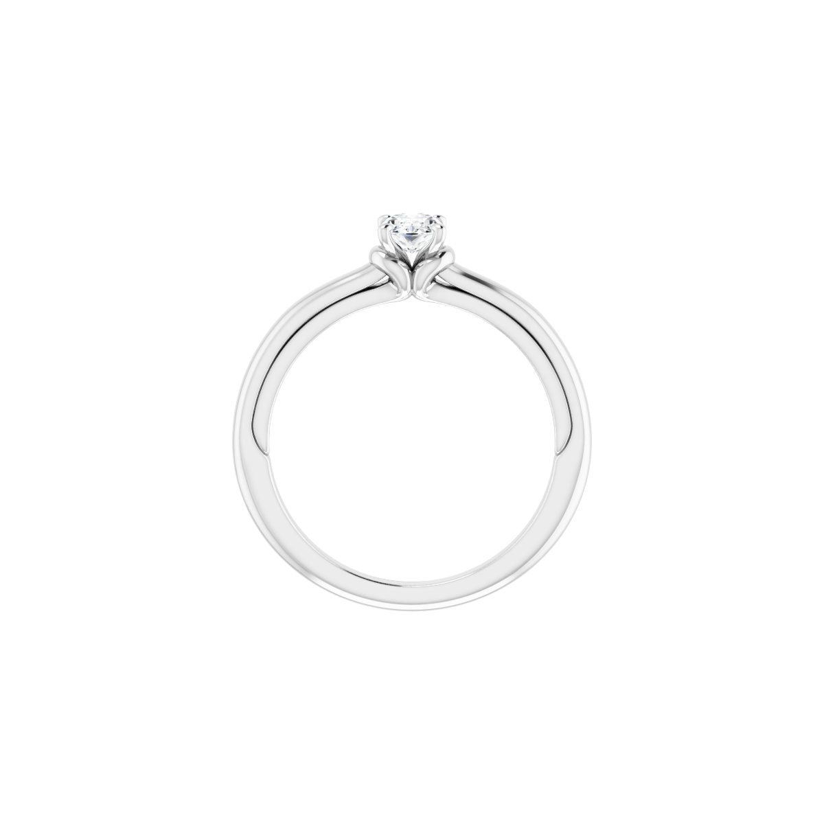 Oval Solitaire Engagement Ring (6 X 4 Mm) Mounting - gallery - Series 123440