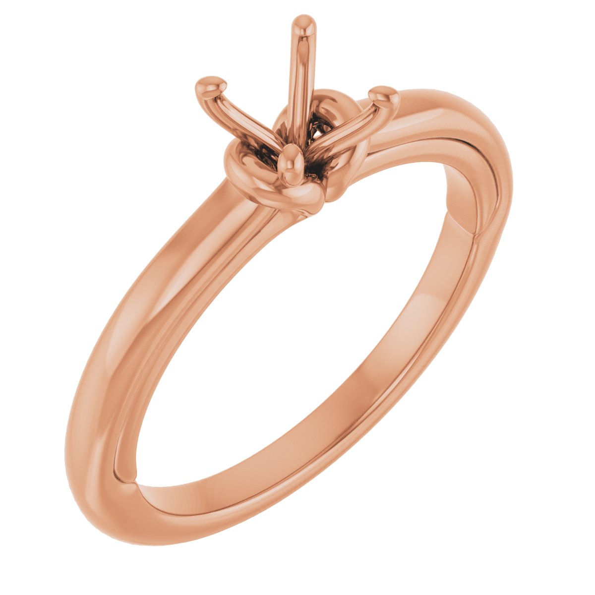 Cushion Solitaire Engagement Ring (5 X 5 Mm) Mounting - gallery - Series 123440