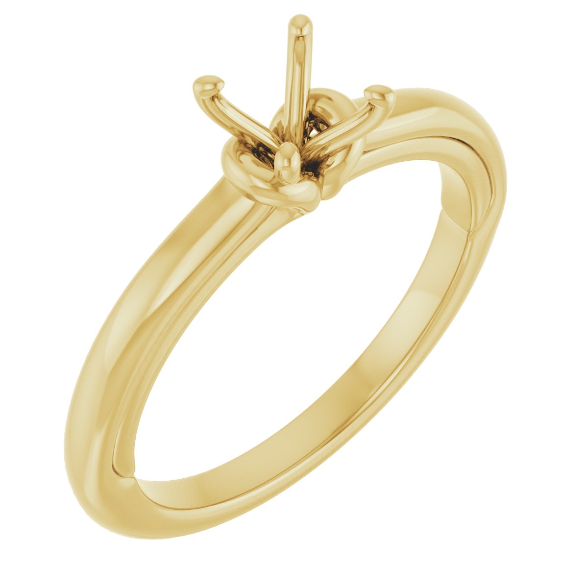 Cushion Solitaire Engagement Ring (5 X 5 Mm) Mounting - gallery - Series 123440
