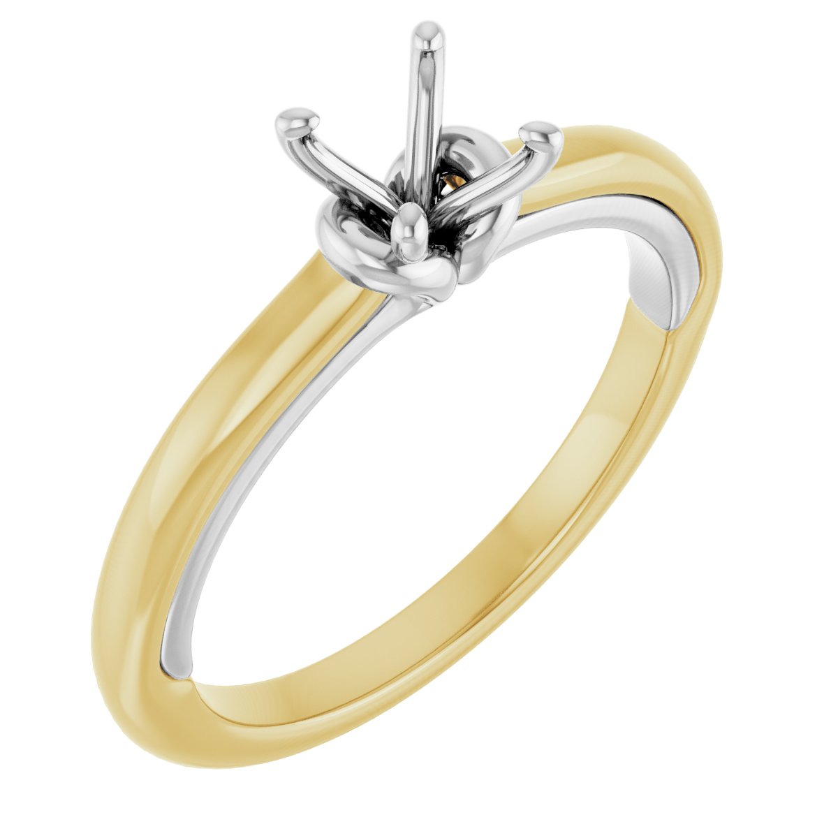 Cushion Solitaire Engagement Ring (5 X 5 Mm) Mounting - gallery - Series 123440