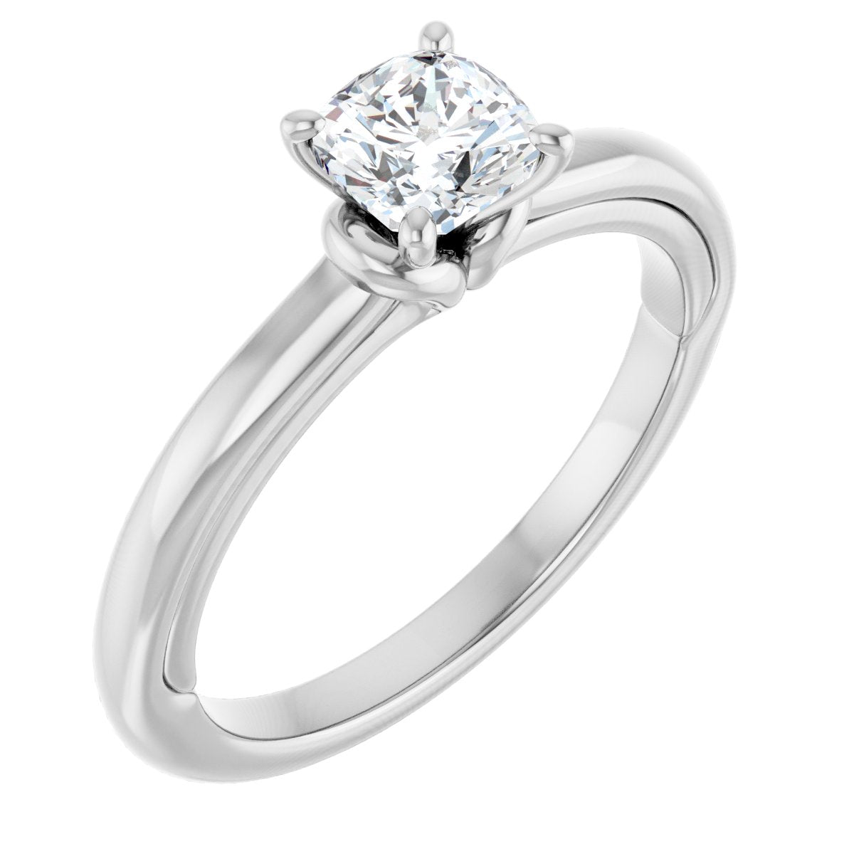 Natural Diamond Cushion Solitaire Engagement Ring (5 X 5 Mm) Mounting - 14K Gold - Series 123440