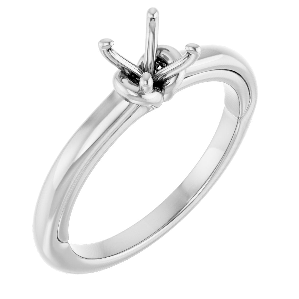 Cushion Solitaire Engagement Ring (5 X 5 Mm) Mounting - gallery - Series 123440